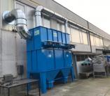 Filtro a cartucce FCC Pulse Jet per aspirazione e filtrazione di polveri da molatura di acciaio INOX