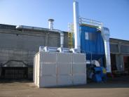 Impianto in azienda primaria nel settore trattamento rifiuti: costituito da filtro a maniche FM Pulse Jet e filtro a carboni attivi FCA